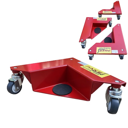 Pake Handling Tools Corner Mover Dolly, 1320 lb. Cap, Steel, 4PK PAKCM03